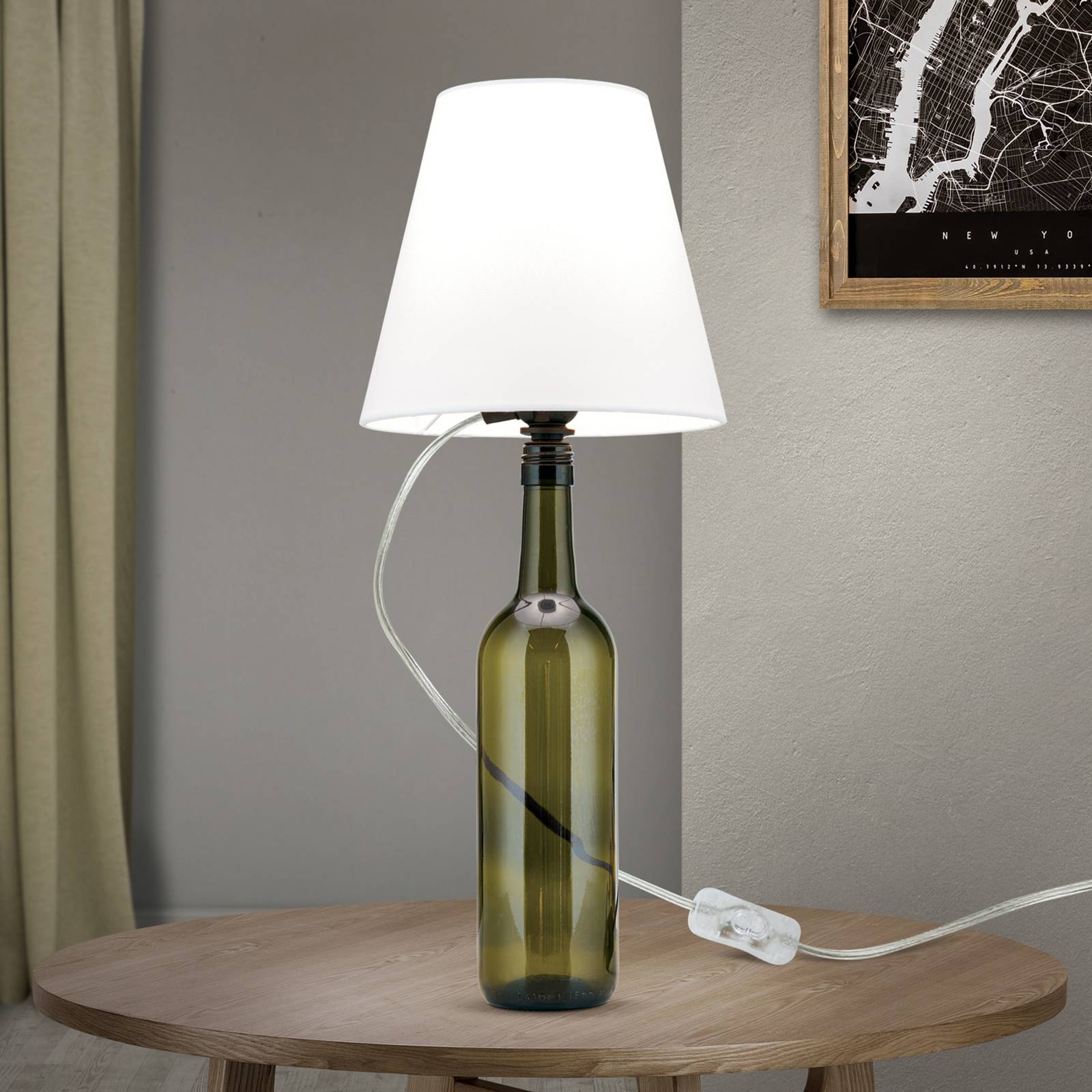 Orion E27 objímka žárovky BOTTLE, průhledný kabel, délka 200 cm