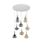 Pakabinama lempa „Aldea“, Ø 60 cm, balta/gintaro spalvos/chromo, stiklas, 8