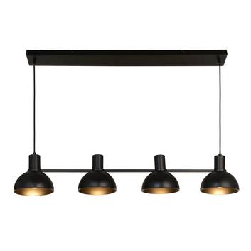 Lucande Mostrid suspension, noire, à quatre lampes
