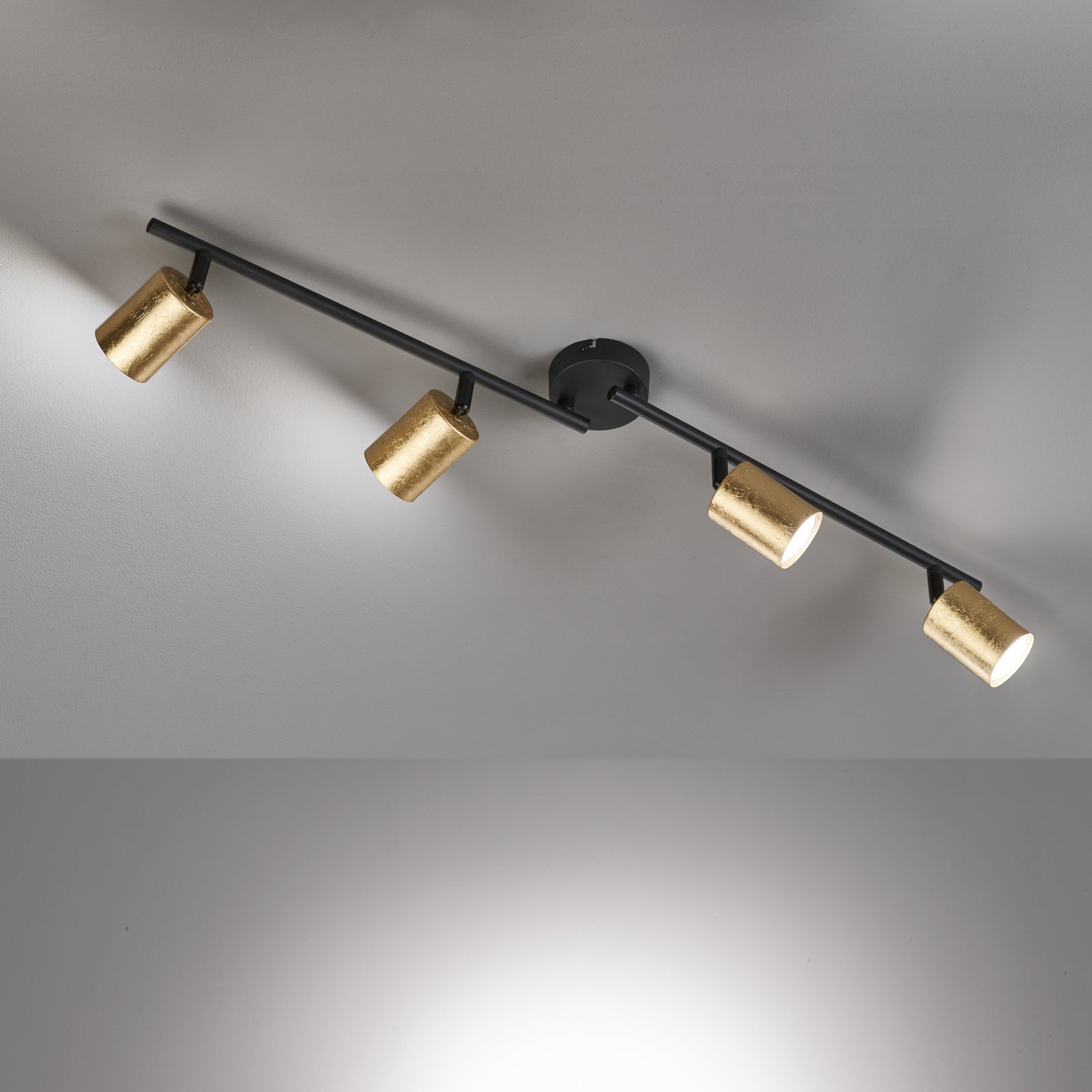 LED plafondspot Vano bladgoud, 4-lamps