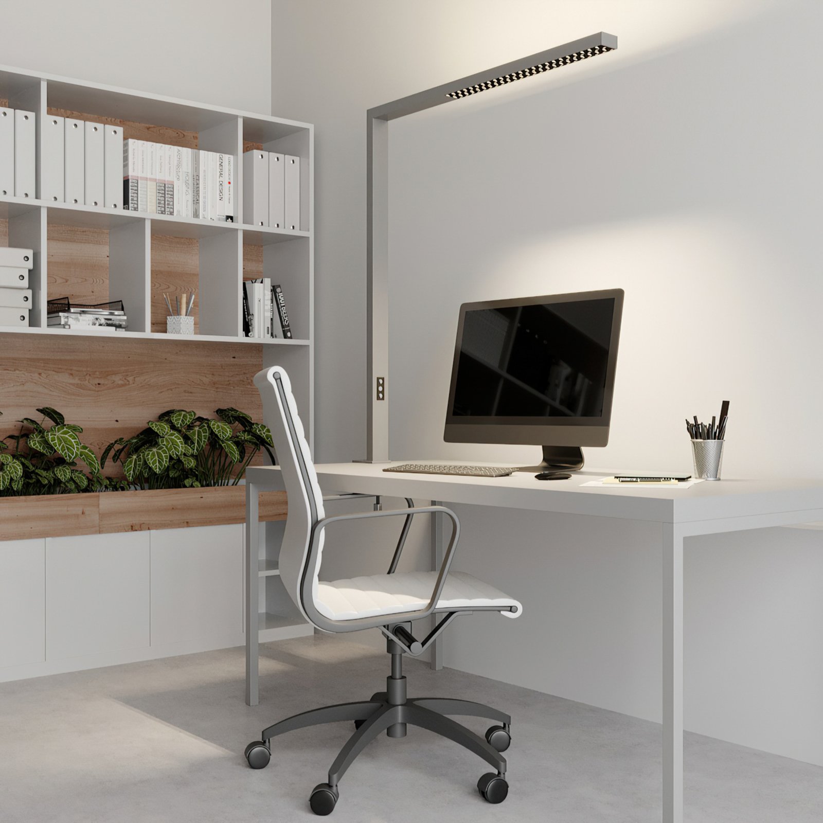 Arcchio Jolinda LED-Office-Klemmleuchte, silber