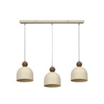 Suspension Timon, taupe/beige, longueur 60 cm, métal, à 3 lampes