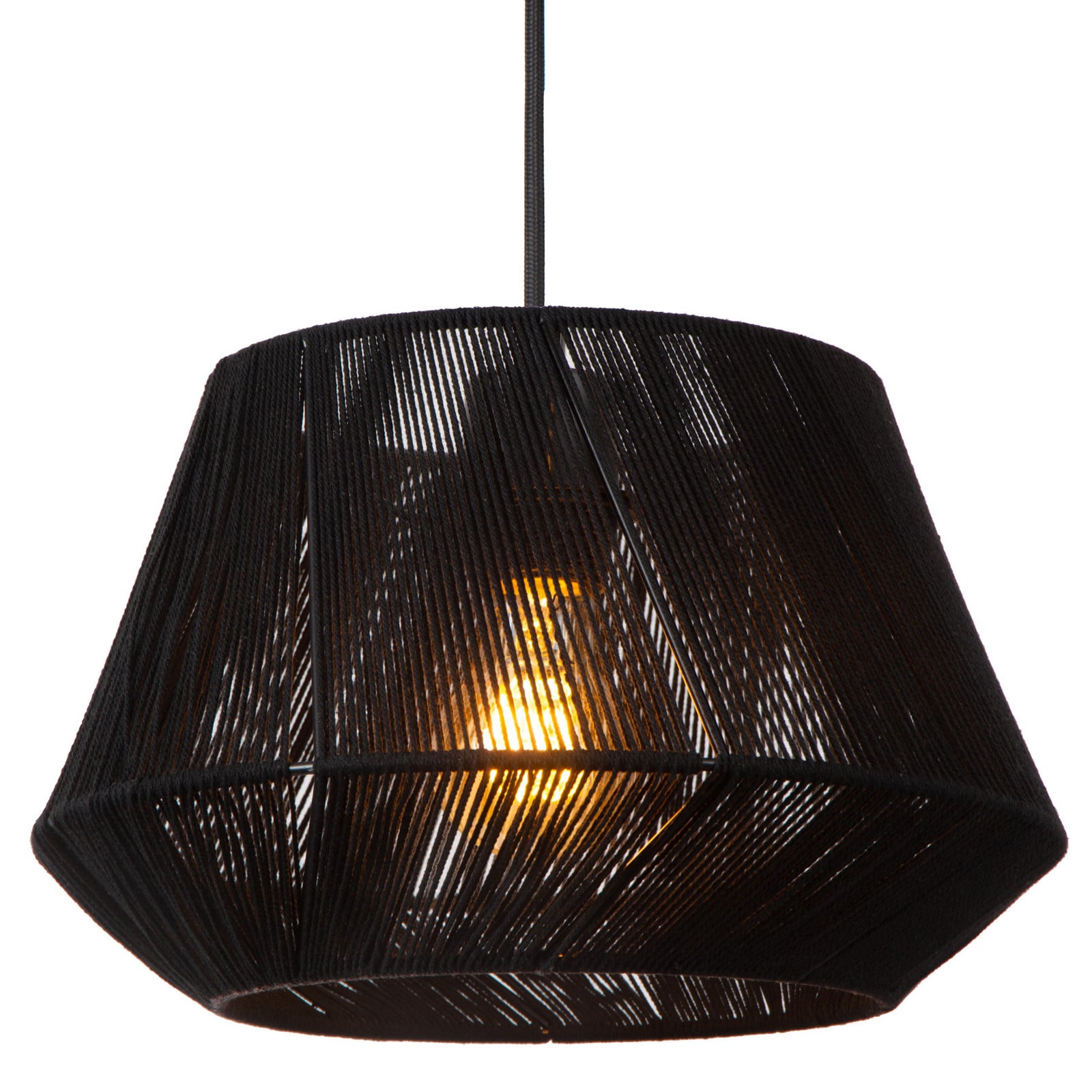 Lucide Lampă suspendată Jessica 3 becuri negru Ø 30 cm bumbac - Camera de zi / sufragerie - Țesătură / Textil