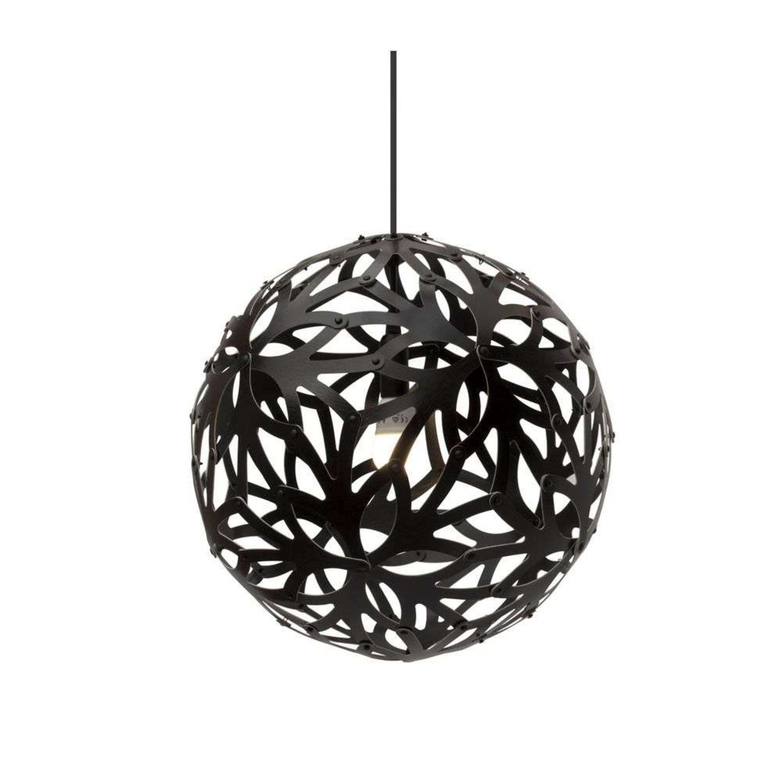 Floral Závěsná Lampa Ø60 Black - David Trubridge