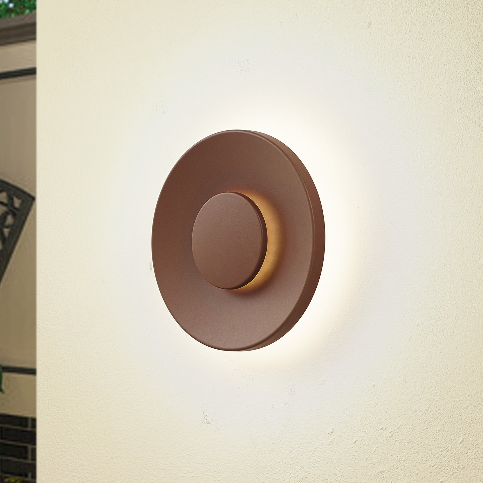 Kayana LED Draußen Wandleuchte Ø23,7 Rost - Lucande