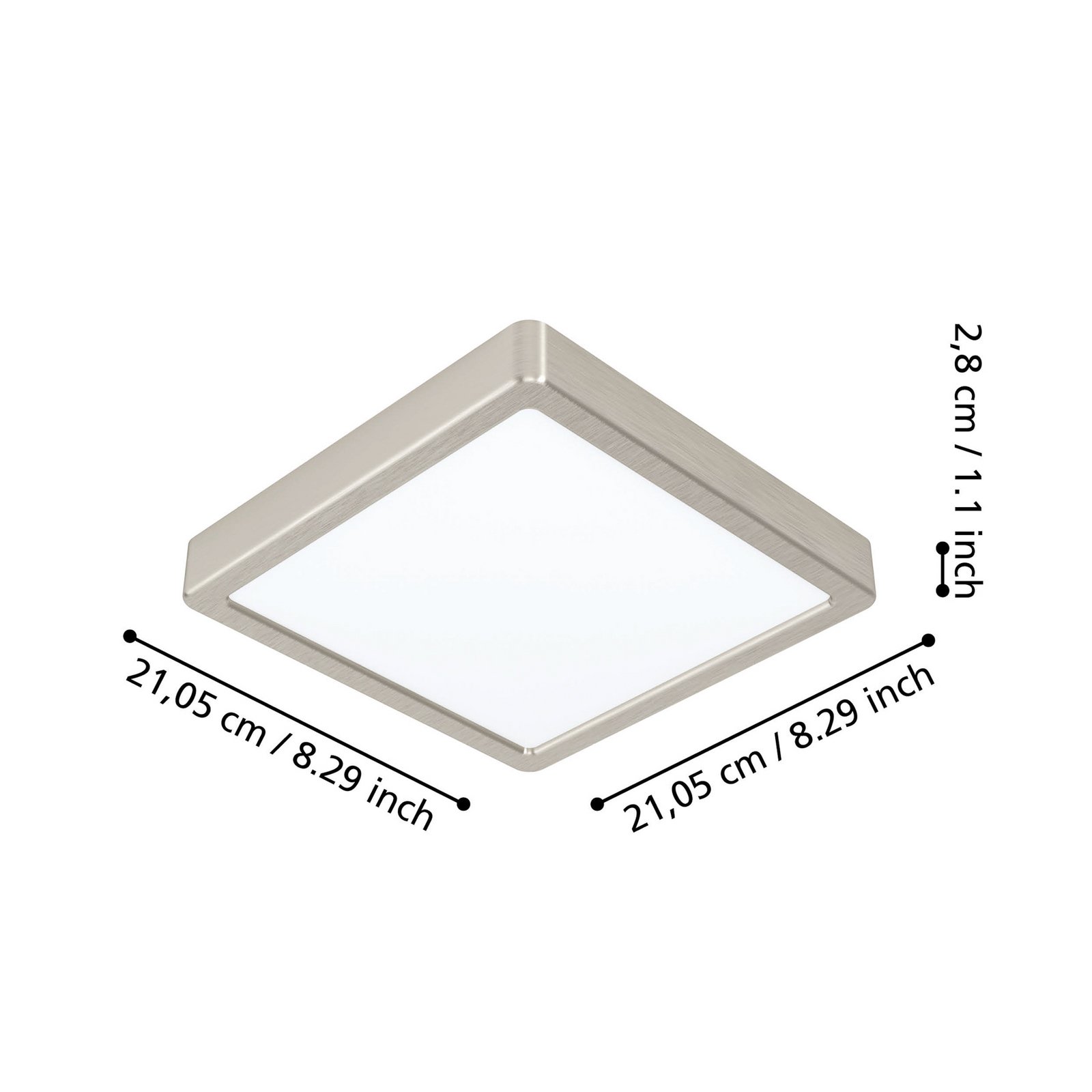 EGLO connect Таванна лампа Fueva-Z 21x21cm никел EGLO connect Таванна лампа Fueva-Z 21x21cm никел