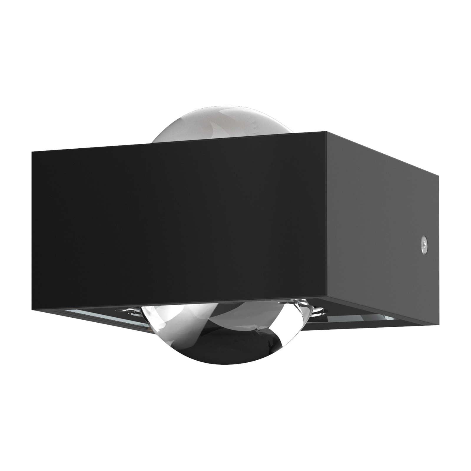 Candeeiro de parede LED Focus 100 lentes transparentes, preto/cromado