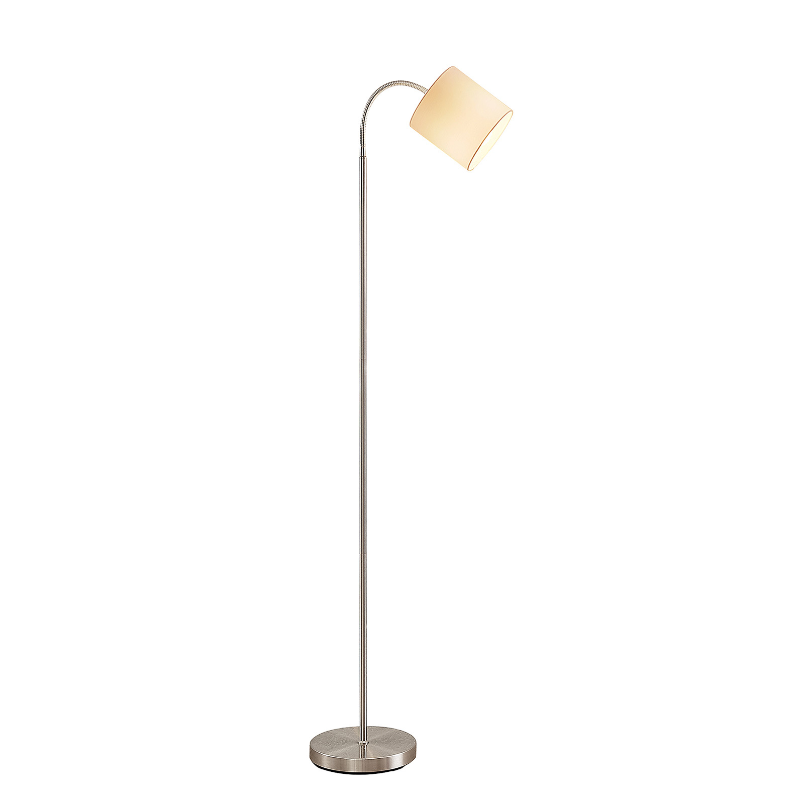 Lindby Manu floor lamp, fabric, one-bulb, white