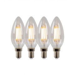 LED-kertepære E14 4W 2700K dæmpbar sæt med 4 stk