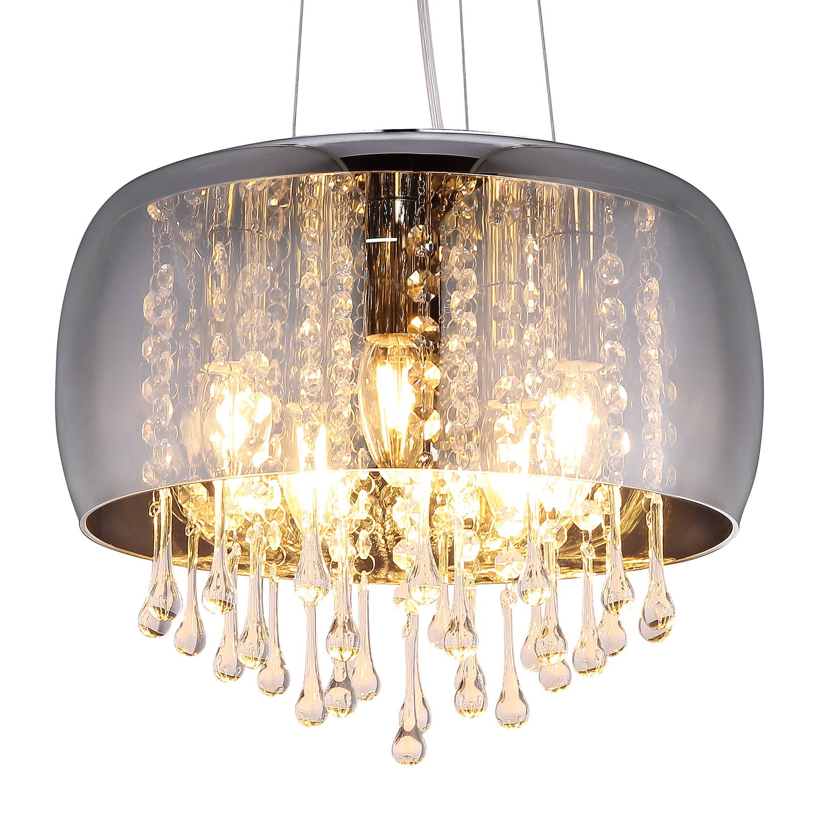 Kalla hanging light with decorative glass crystals