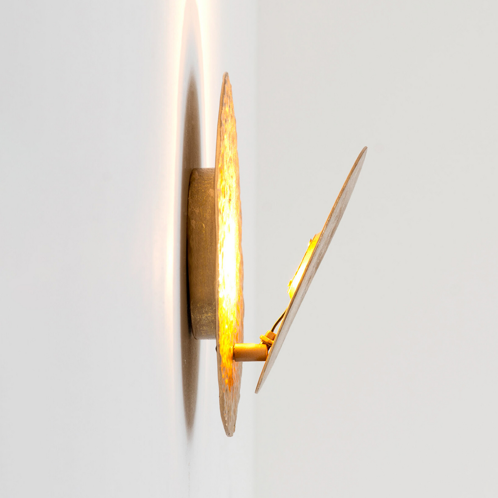 Aplique de pared LED CORONARE, Ø 26 cm, color dorado, metal, atenuable