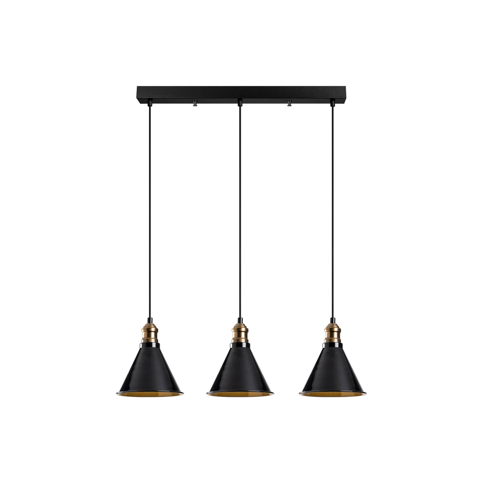 Hanglamp Berceste 251-S1 3-lamps zwart/goud