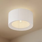 Lindby Deckenleuchte Virelle, weiß, Textil, Ø 40 cm, E27