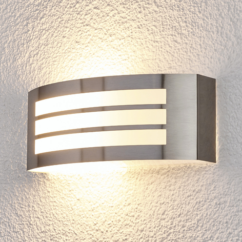 Elegante lámpara pared ext Raja con diseño a rayas