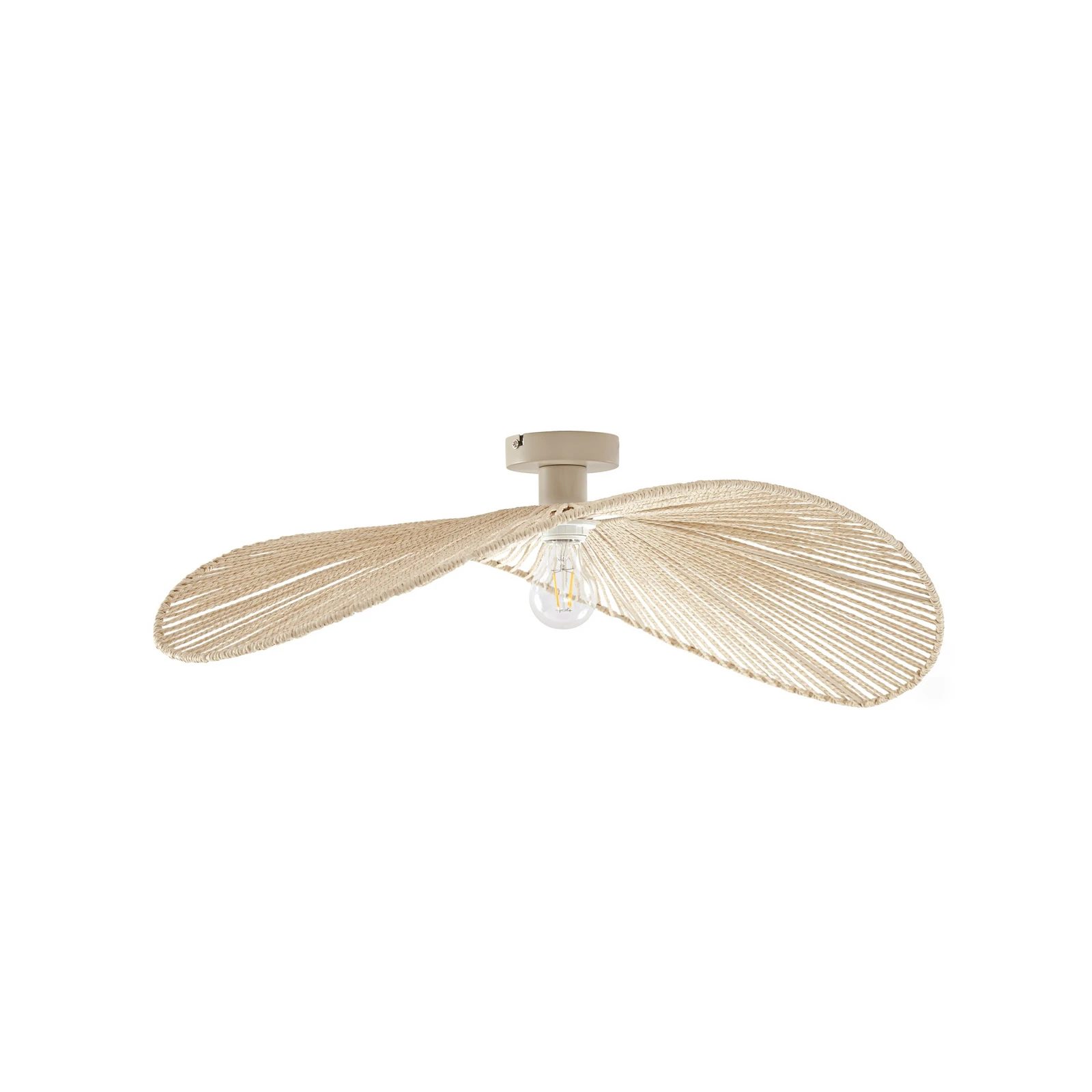 Plafoniera Lindby Valdorin, beige, 75 cm x 50 cm, carta