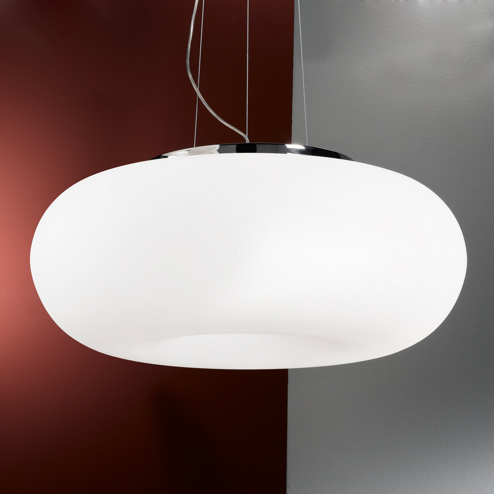 Orion Philipp Hanging Light with Blown Glass Body, for Living / Dining Room, Glass, metal, E27, 60 W, energy efficiency: A++, H: 30 cm