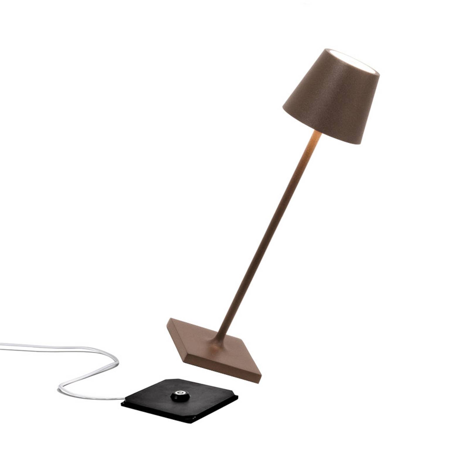 Zafferano Poldina mikro lampa akumulatorowa IP65 corten