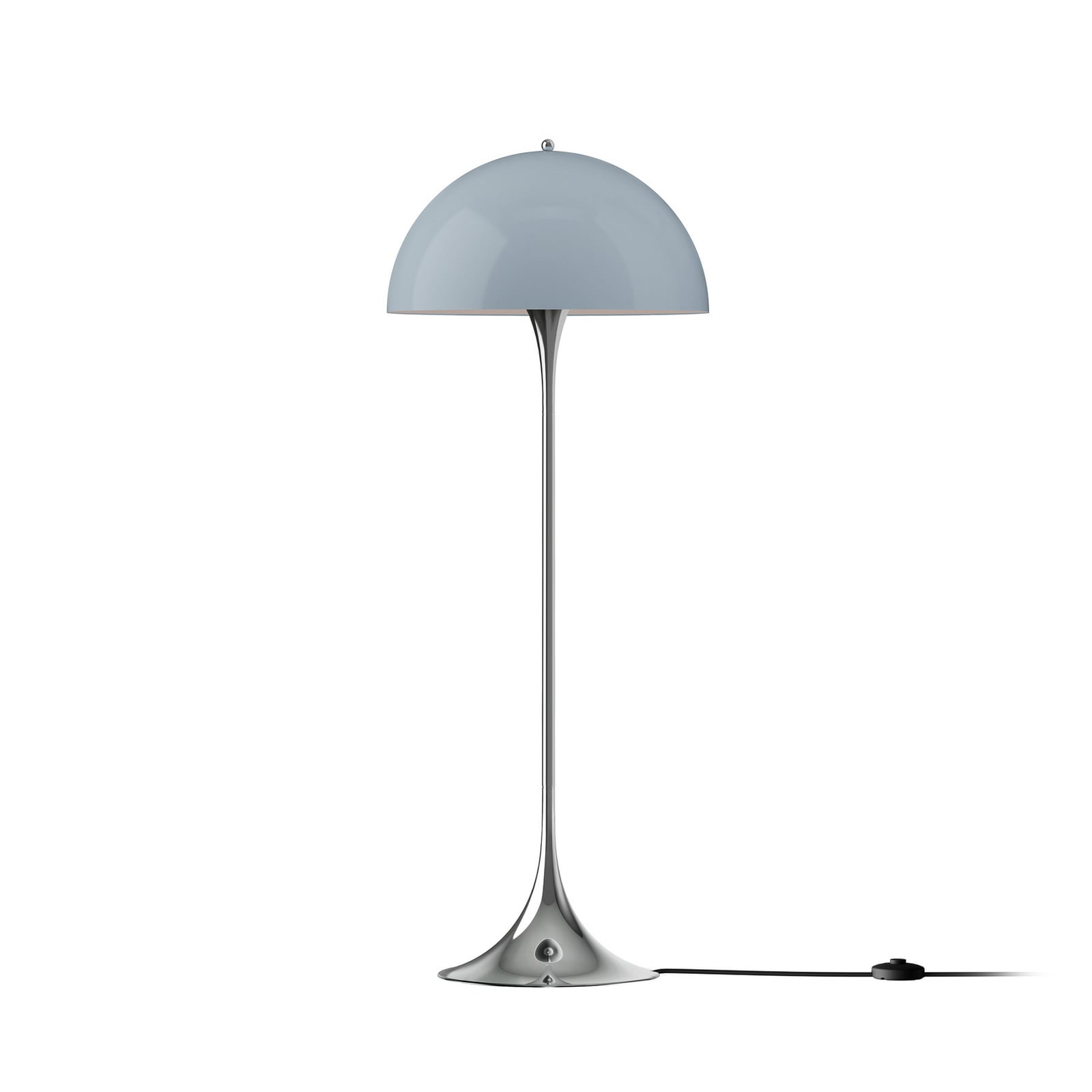 Panthella-maavalaisin, siniharmaa/kromi, 129 cm – Louis Poulsen Panthella-maavalaisin, siniharmaa/kromi, 129 cm – Louis Poulsen