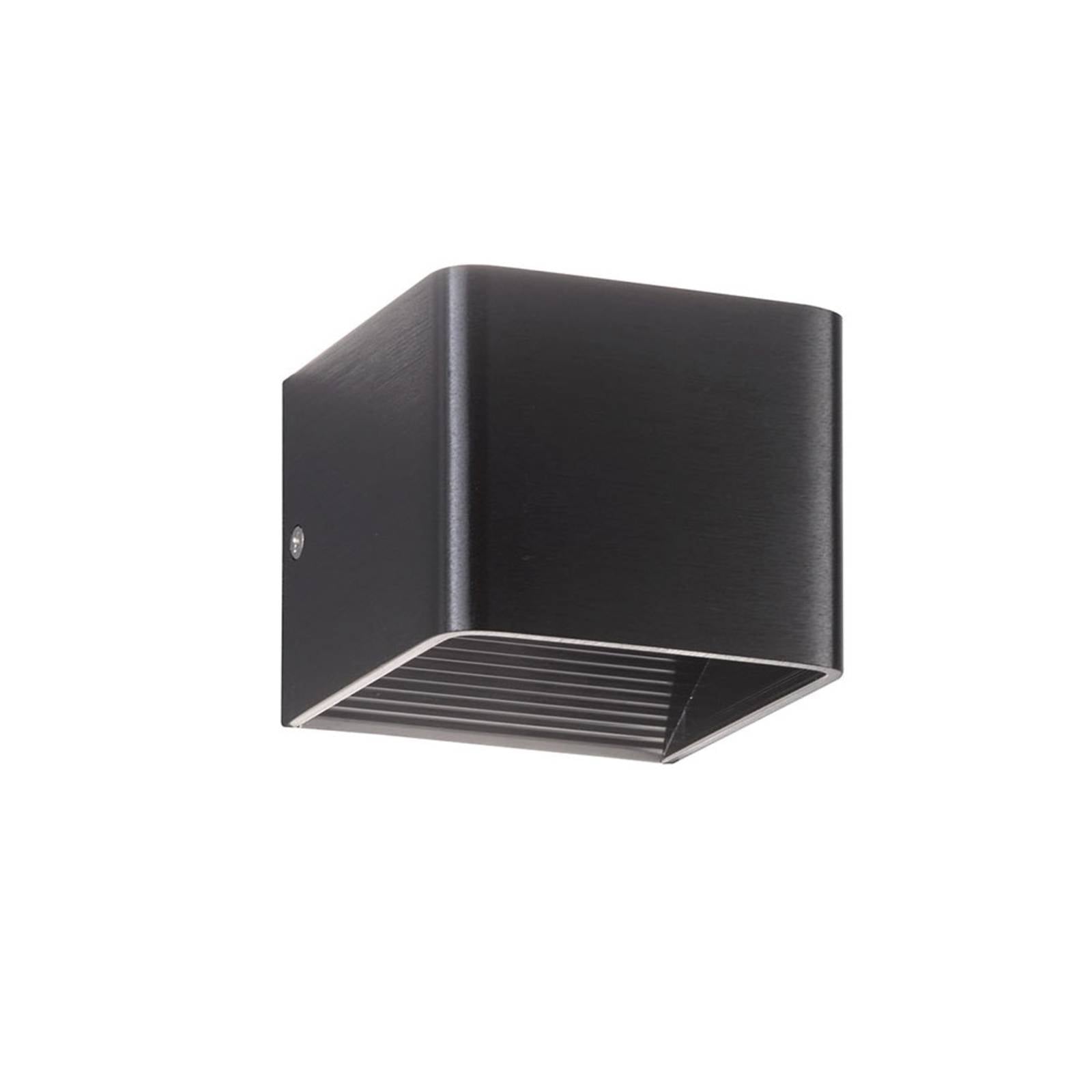 FISCHER & HONSEL Dan LED wall light, anodised black, for Living / Dining Room, metal, 4.5 W, W: 10 cm, H: 8 cm