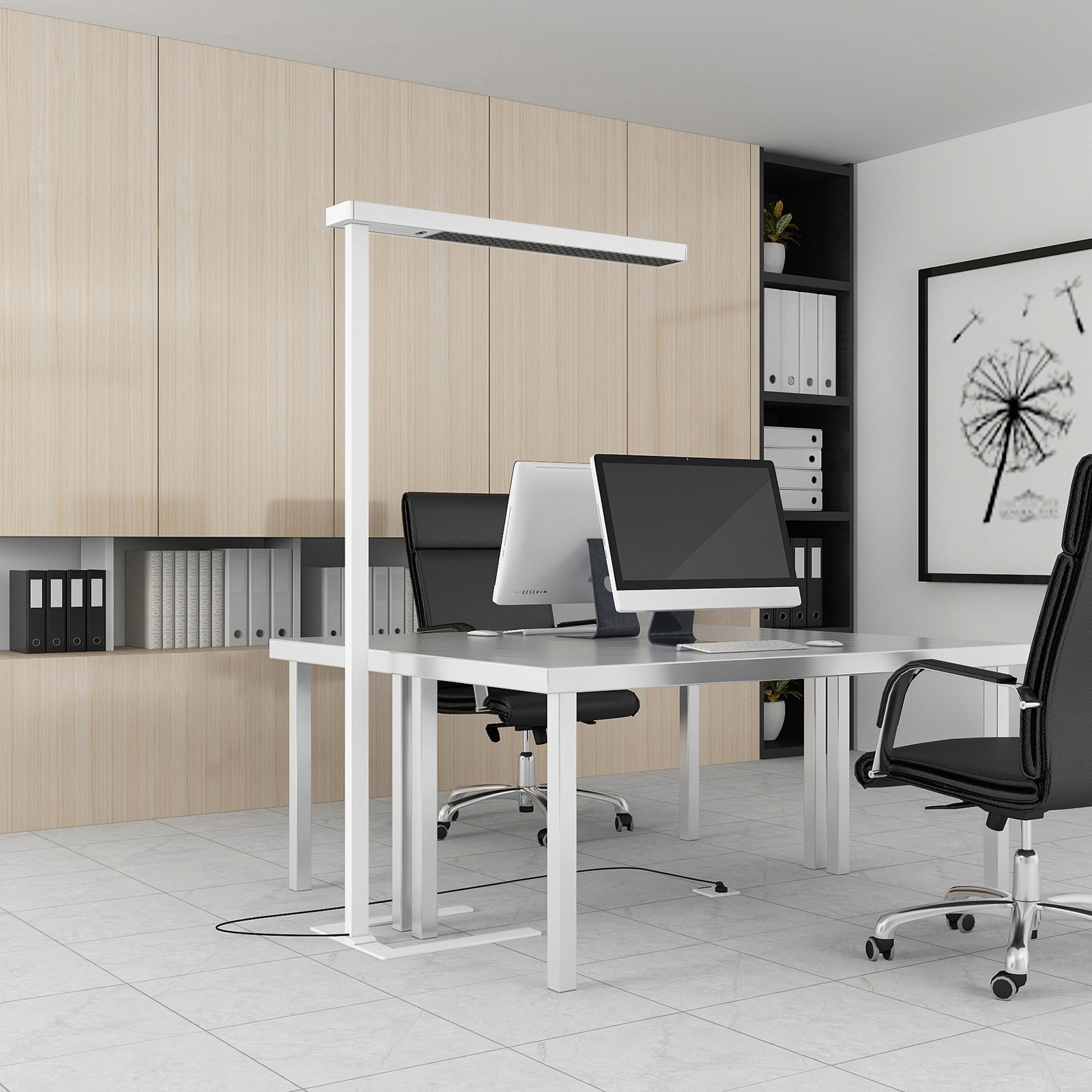 Arcchio Susi Lampă de podea pentru birou cu LED, senzor, alb