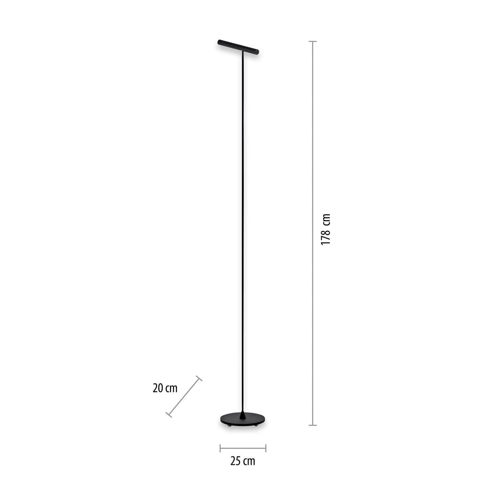 Tutua LED-Stehleuchte, Sensordimmer, schwarz - PURE Tutua LED-Stehleuchte, Sensordimmer, schwarz - PURE