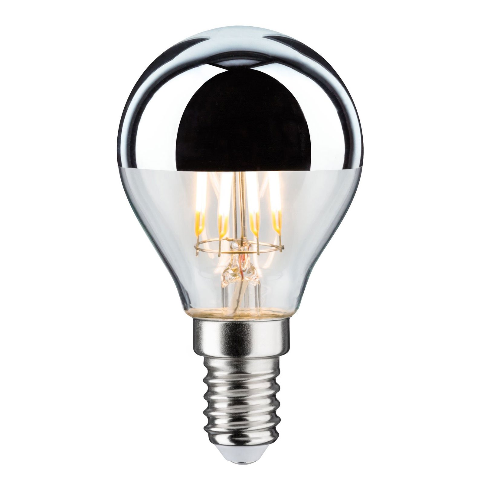 LED-lampe E14 827 hodespeil sølv 4,8 W, dimbar