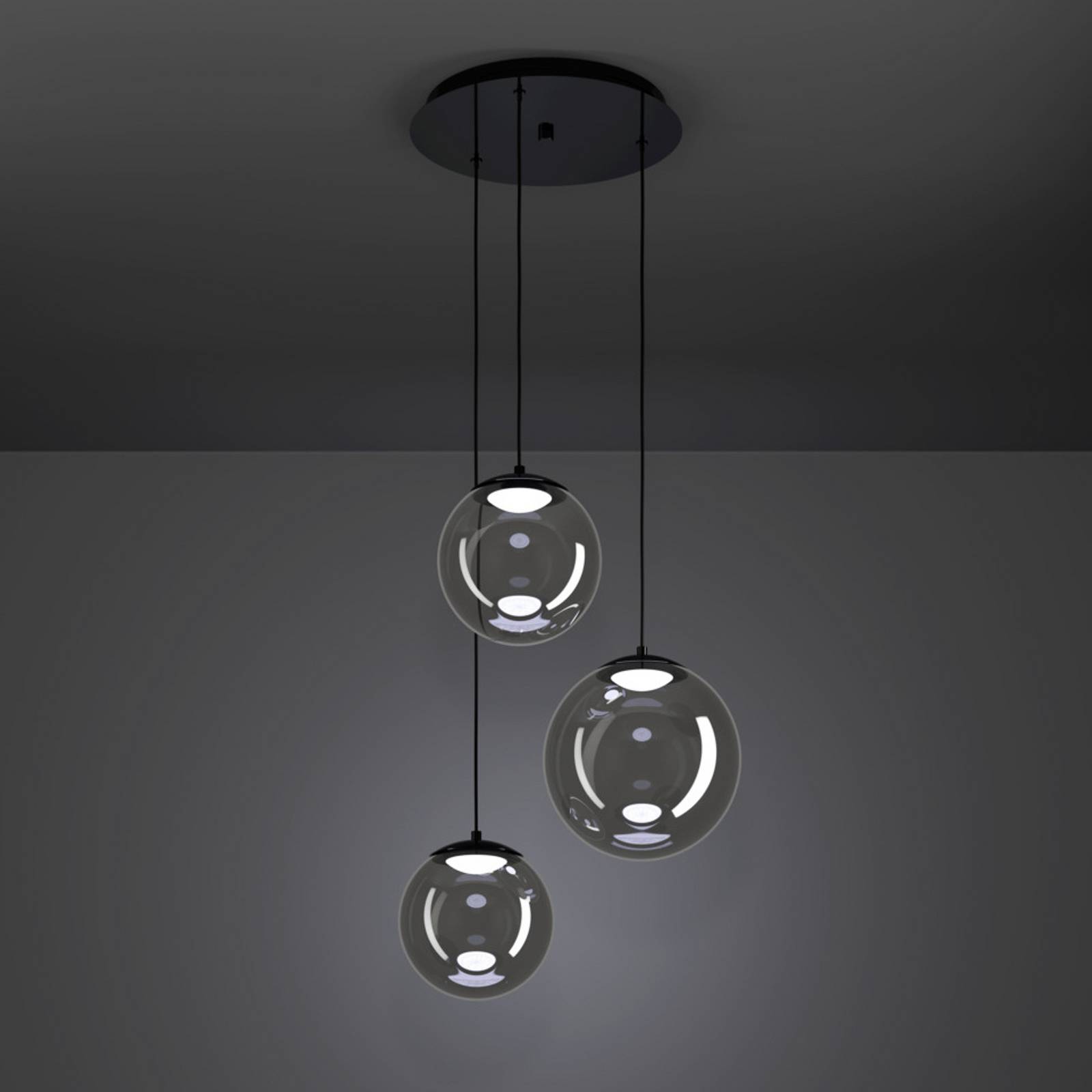 Żyrandol LED Stars of Light ANORIAS, czarna, Ø 46 cm, 3 ramiona