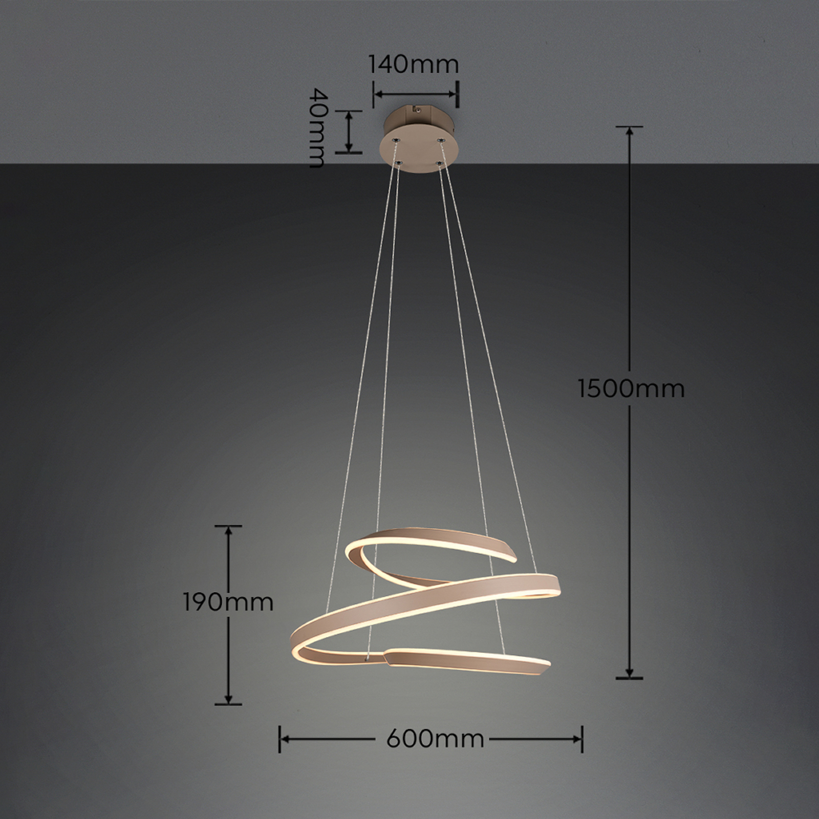 LED piekaramā lampa „Arlington“, smilškrāsā, garums 80 cm, metāla, CCT LED piekaramā lampa „Arlington“, smilškrāsā, garums 80 cm, metāla, CCT