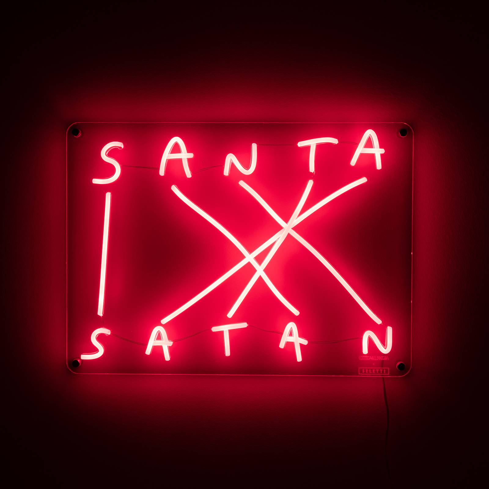 Dekoracyjny kinkiet LED Santa-Satan, czerwony