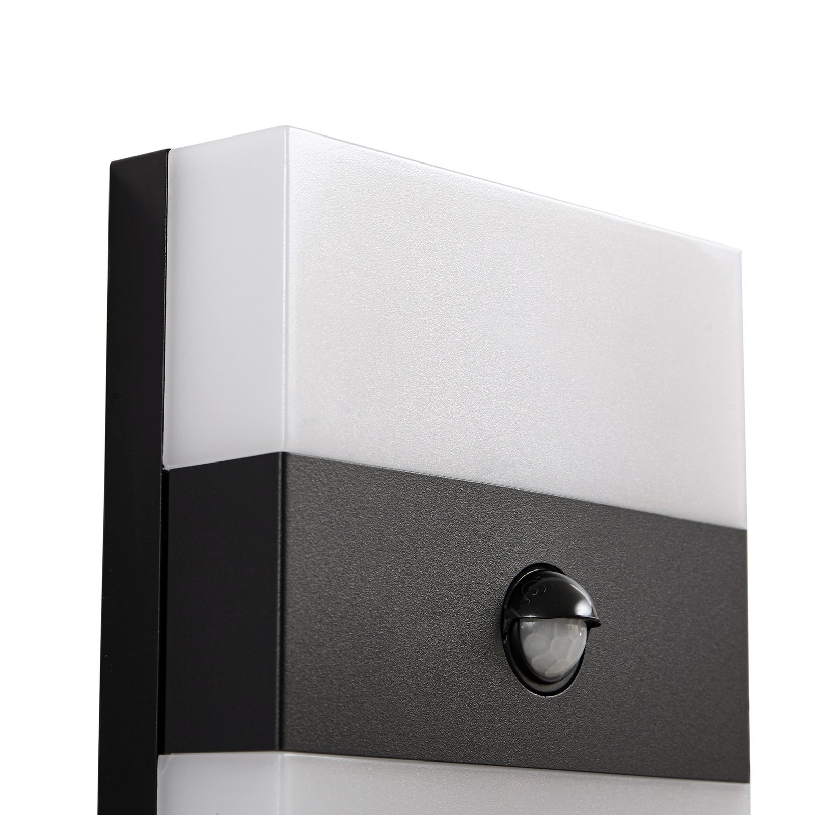 PRIOS LED-utendørs vegglampe Teekon, antrasitt, sensor, IP44 PRIOS LED-utendørs vegglampe Teekon, antrasitt, sensor, IP44