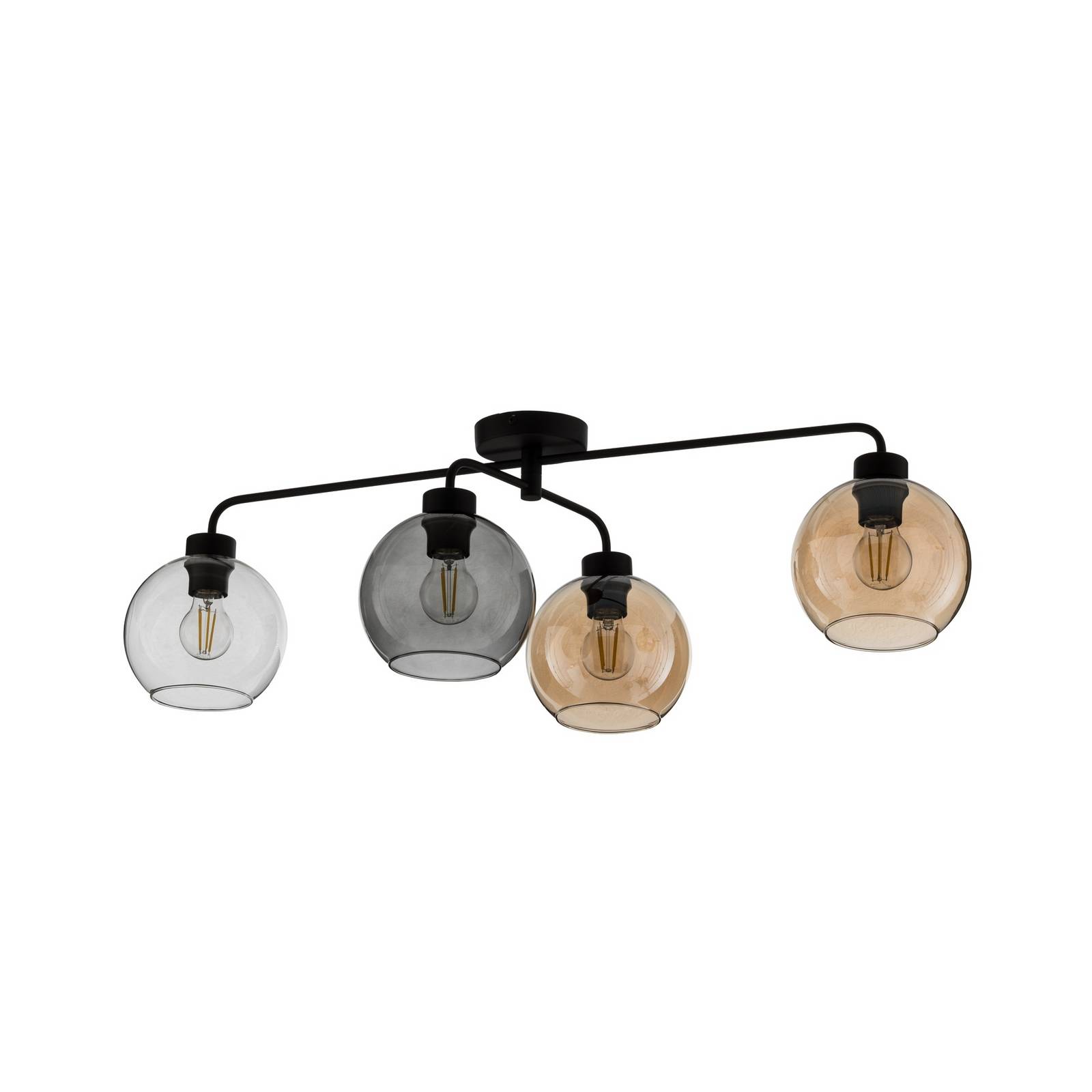 Deckenlampe Cubus vierflammig klar/bernstein/grau