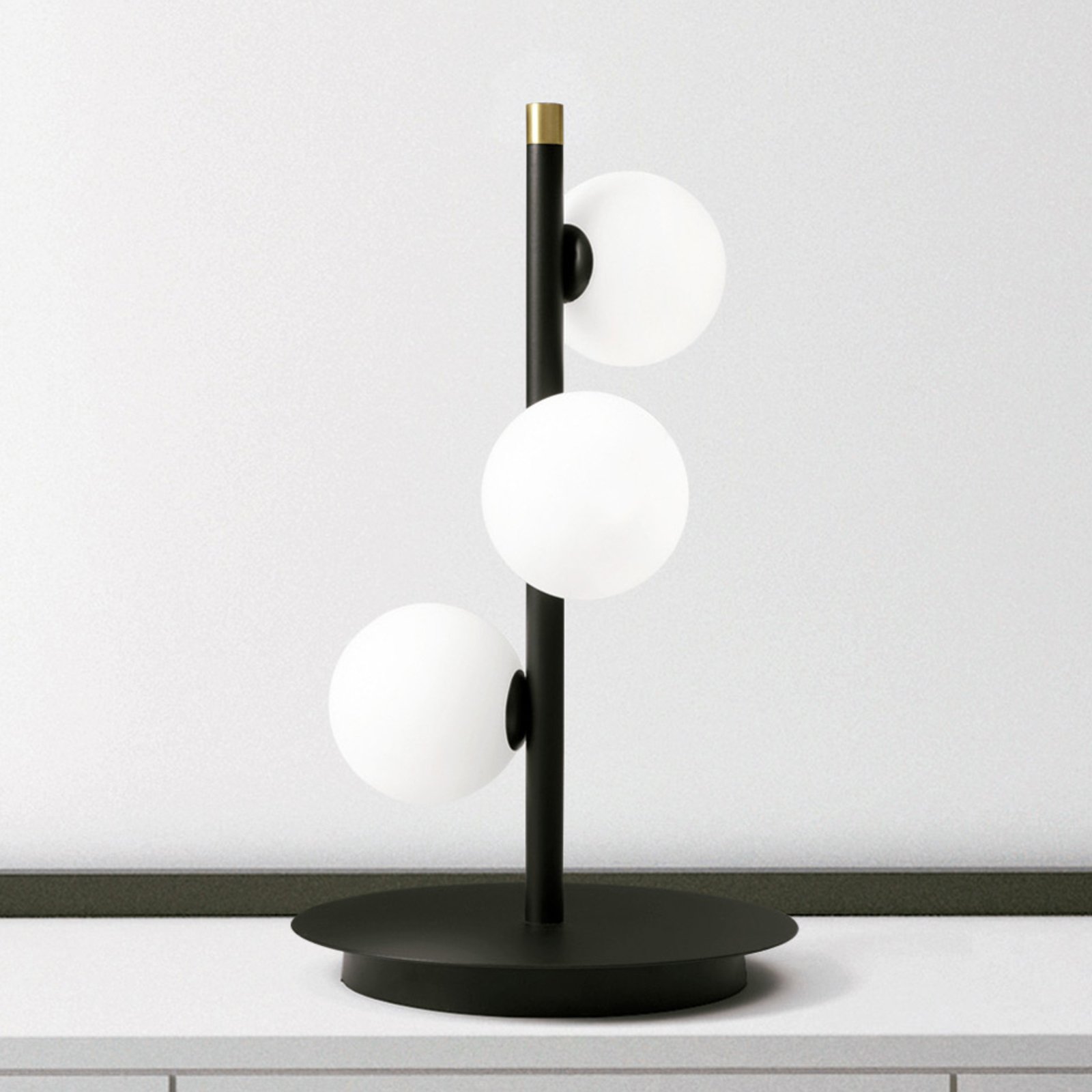 Lampă de masă Pomì cu 3 sfere de sticlă