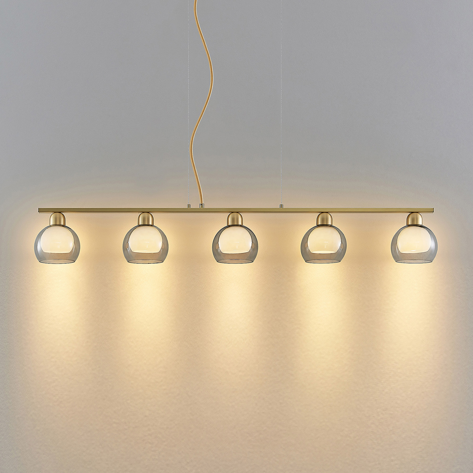 Lucande Mylah hanging light, 5-bulb