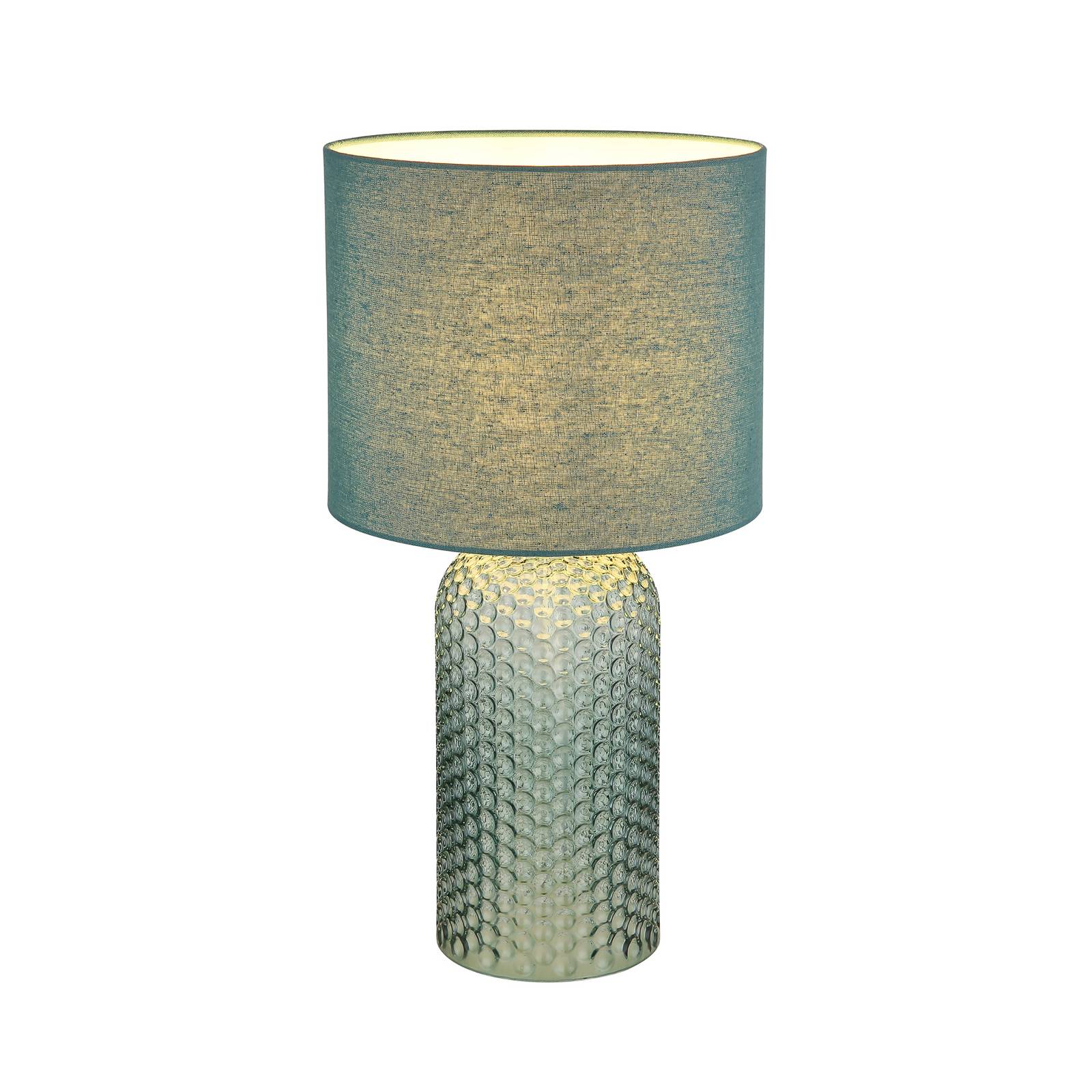 Tischlampe Sofia, hellgrün, Höhe 50 cm, Stoff/Glas