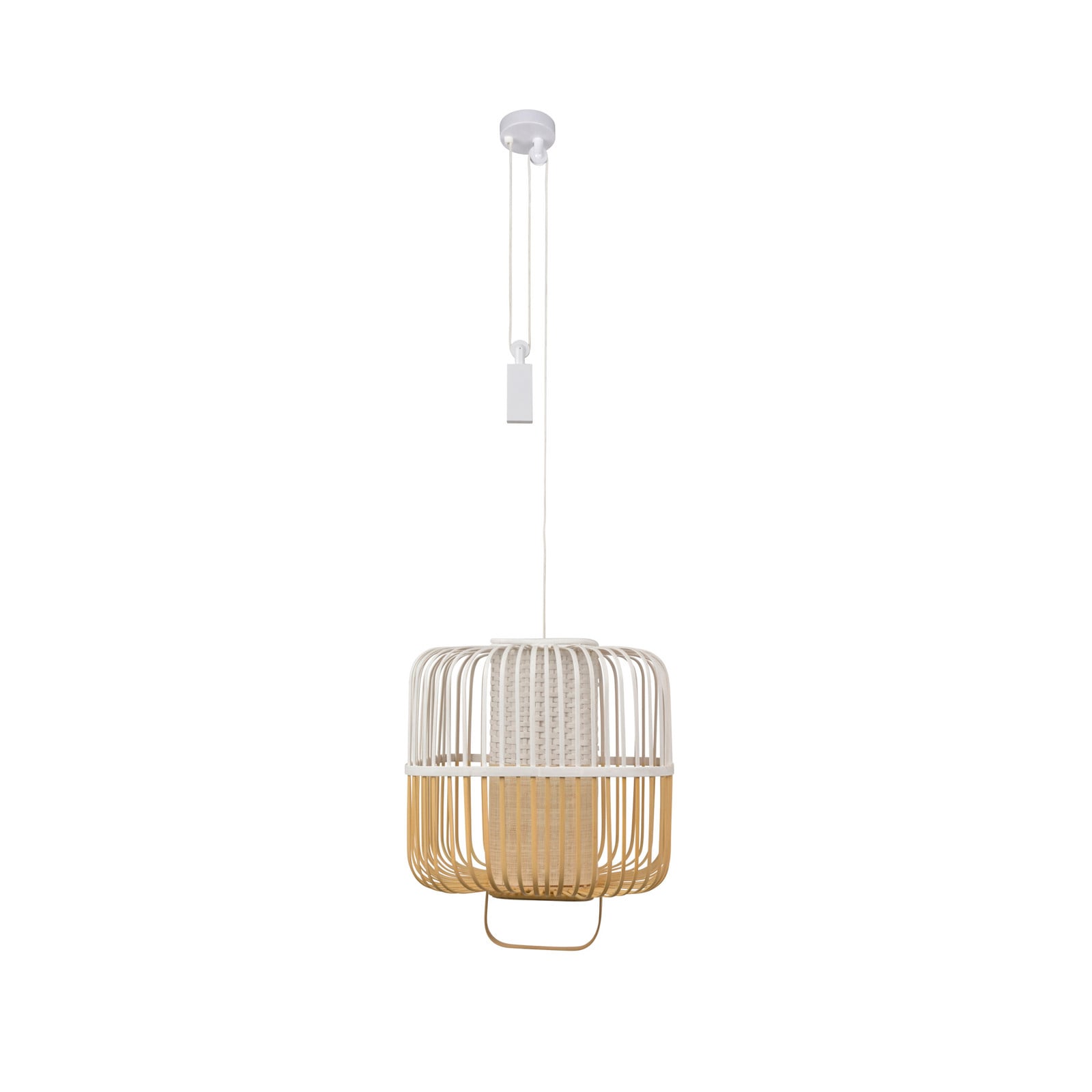 Suspension Bamboo Square M, blanche, Ø - Forestier