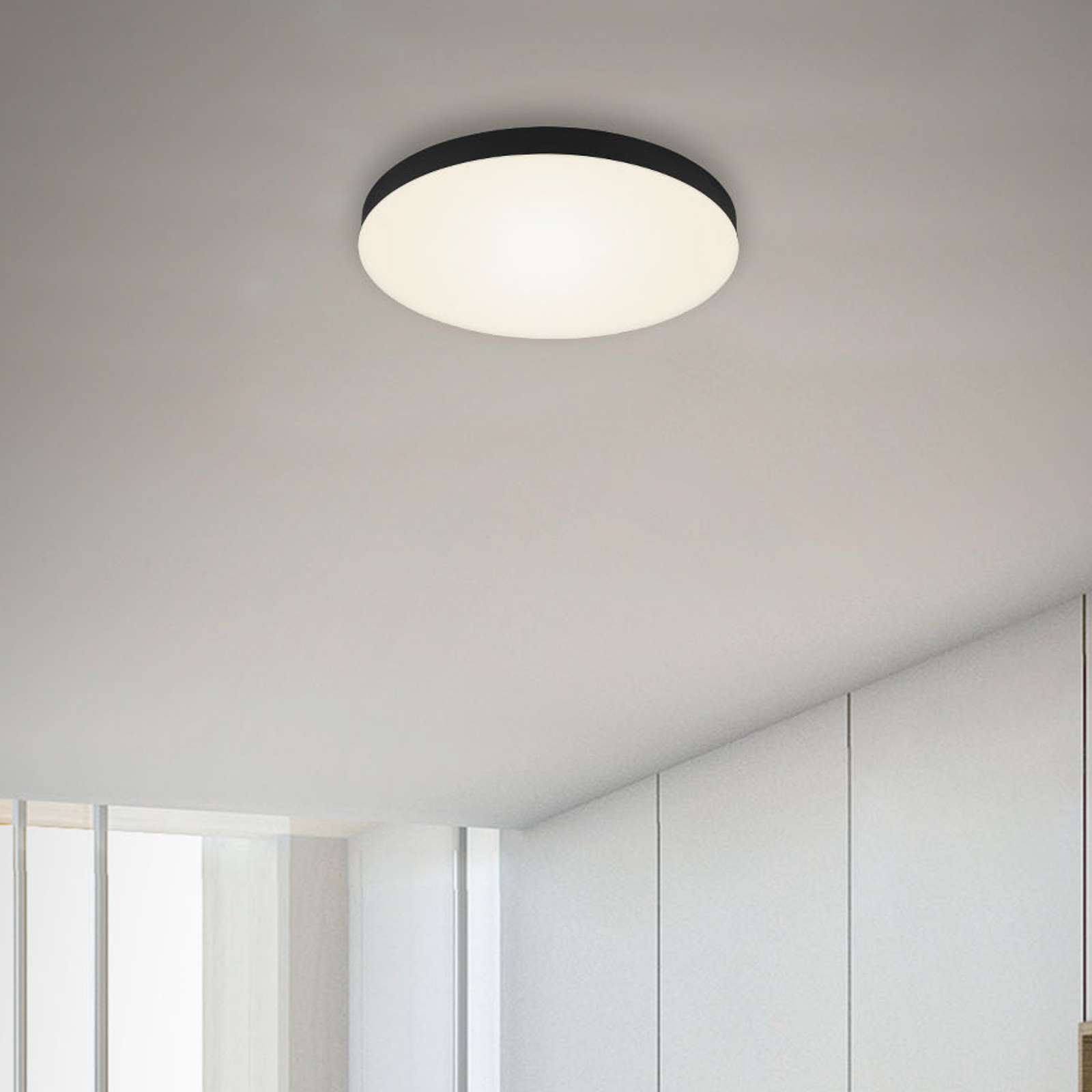 Flame LED ceiling light, Ø 28.7 cm, black