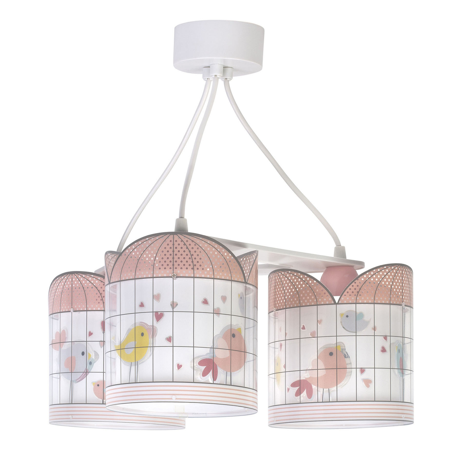 Dalber Little birds children’s hanging light, three-bulb, for Children's Room, plastic, E27, 60 W, energy efficiency: A++, L: 39 cm, W: 39 cm, H: 20 cm