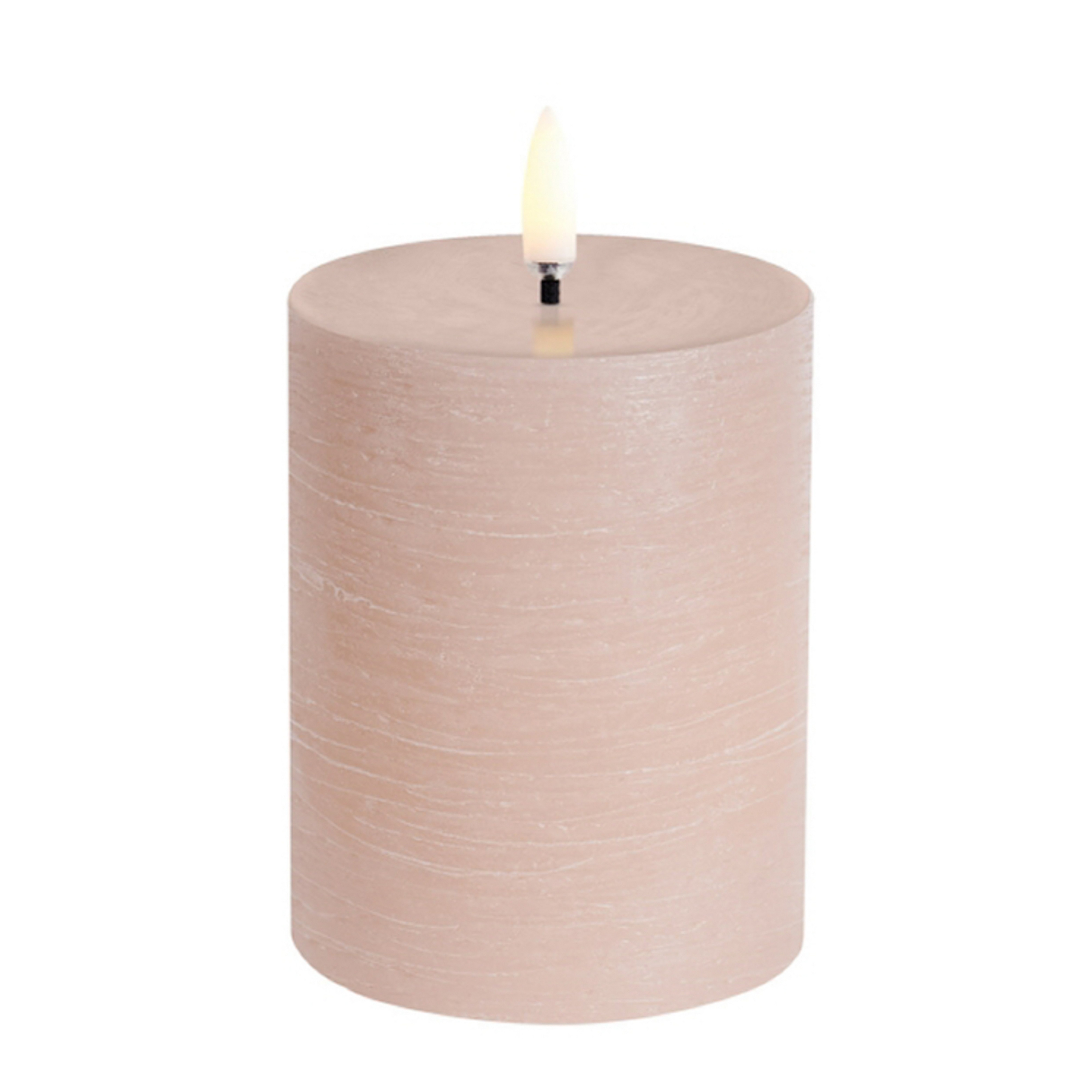 PILLAR LED candle, beige, height 10 cm, wax - Uyuni Lighting