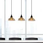 Hanging light Dilberay 323-S smoke-transparent glass 3-bulb linear