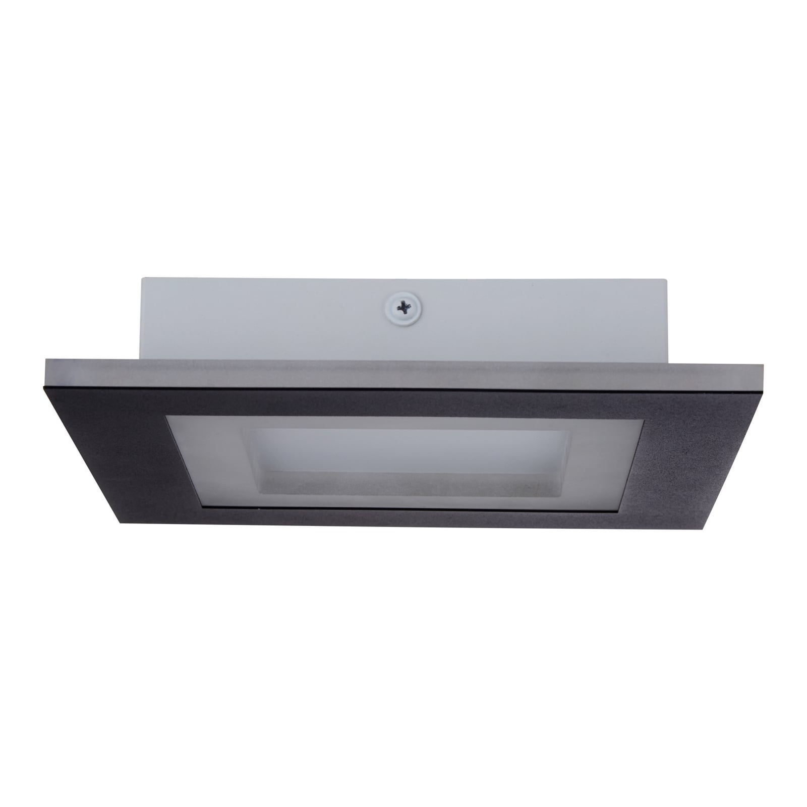 Squary LED ceiling lamp, length 39 cm, black and white iron, CCT