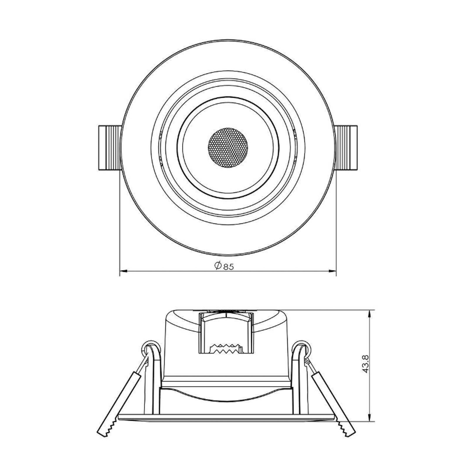 Deko-Light Takinbyggnadslampa SMD-68-230V 4.000K Ø8,5cm svart