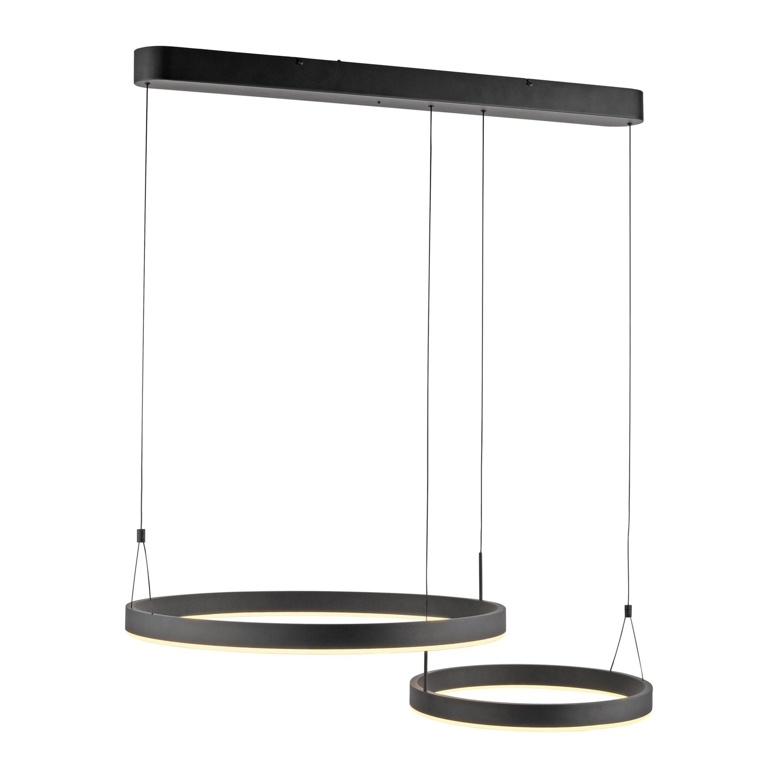 Paul Neuhaus Suspension LED Esko, noir, longueur 90 cm