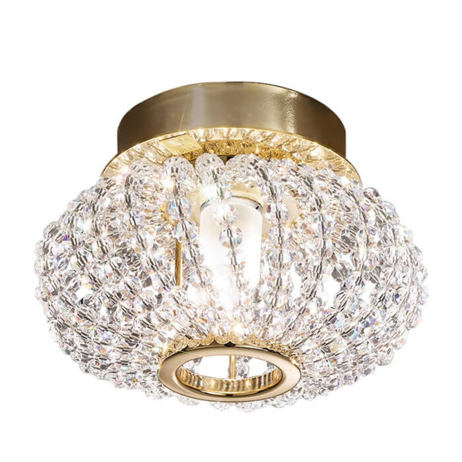 Plafondlamp CARLA, kristal met goud
