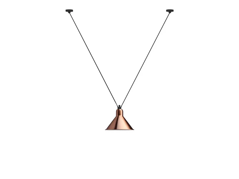 Lampe Gras – 323 L Taklampa Konisk Koppar/Vit