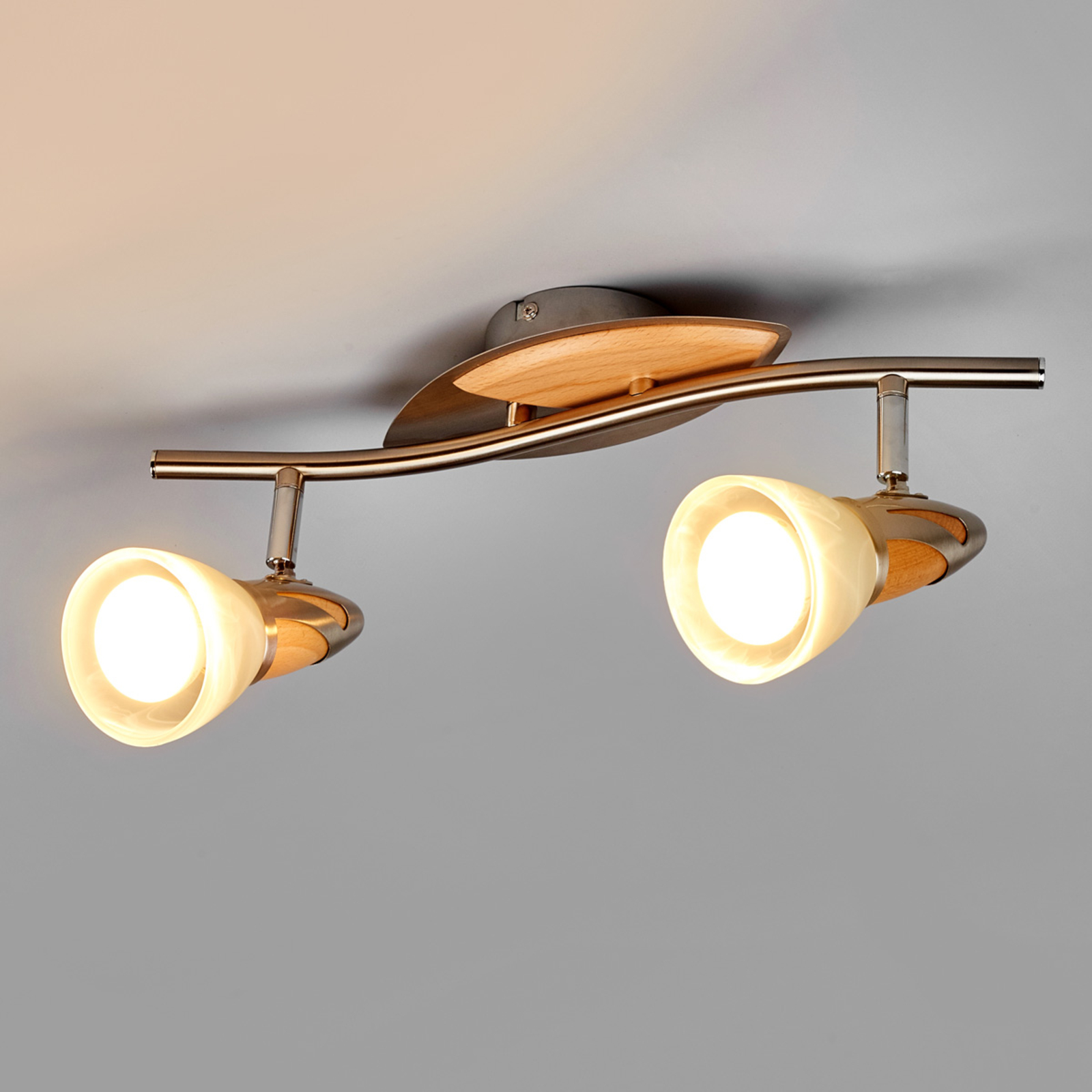 Lámpara LED de techo Marena con 2 focos, E14 R50