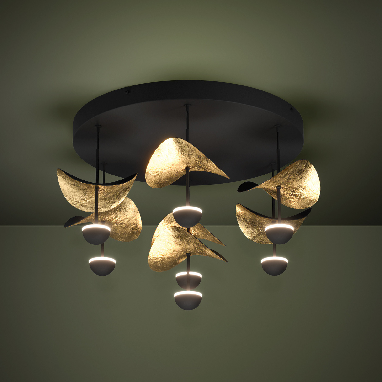 Plafonieră LED Stars of Light Dracera negru/auriu Ø 51 cm - Camera de zi / sufragerie - Modern - negru / auriu - Metal