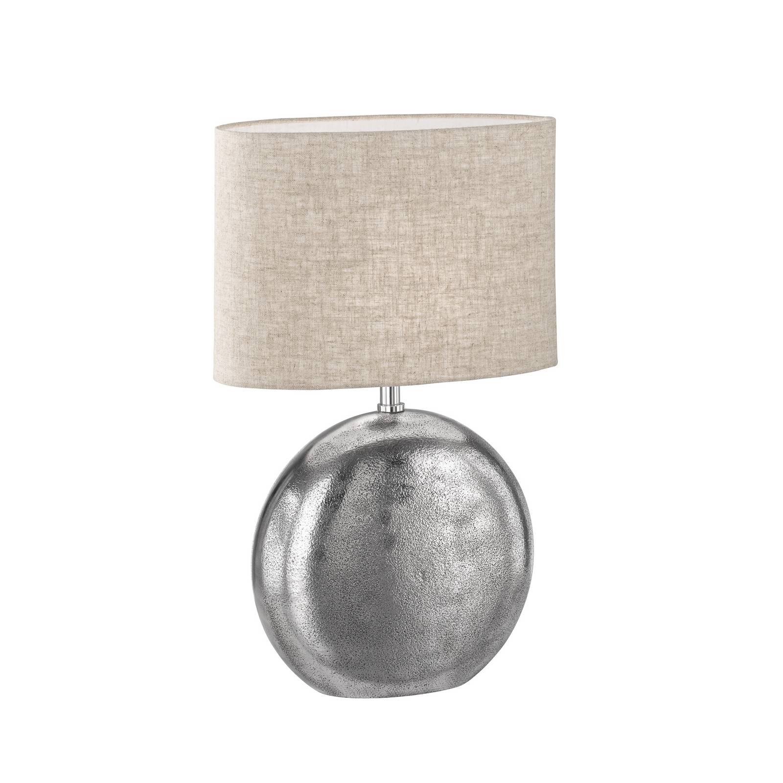 FISCHER & HONSEL Stolní lampa Chambery, písková/niklová, výška 53 cm, plátno/kov