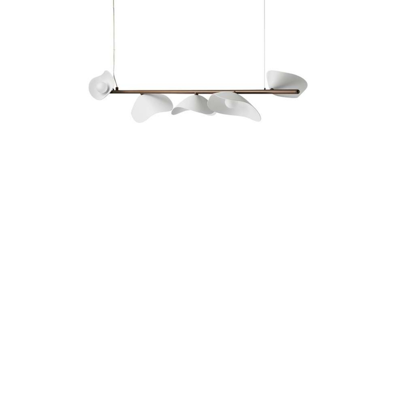 Nuura LED-Pendellampe Florii 5, 120 cm, bronze dunkel/weiß