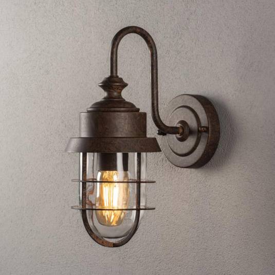 Cerignola outdoor wall light rust Lights.co.uk