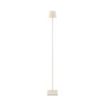 Candeeiro de pé LED Nuindie IP54 120 cm redondo USB-C dune beige